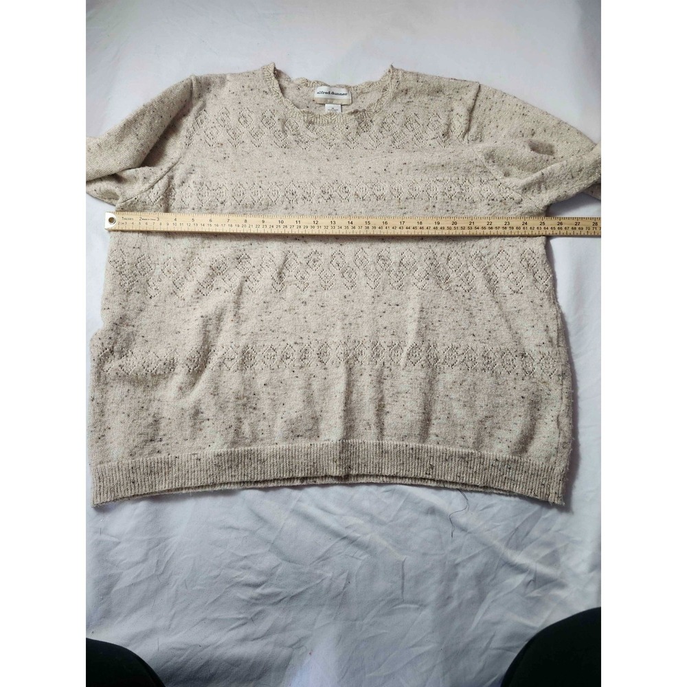 Alfred Dunner Sweater Womens 2X Beige Metallic‎ Boho Chic Cottagecore Pullover - Picture 3 of 5